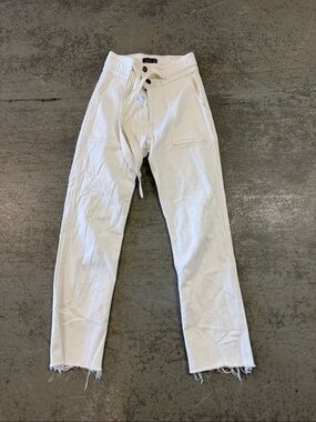 Abercrombie & Fitch White Ultra High Rise Straight Jeans